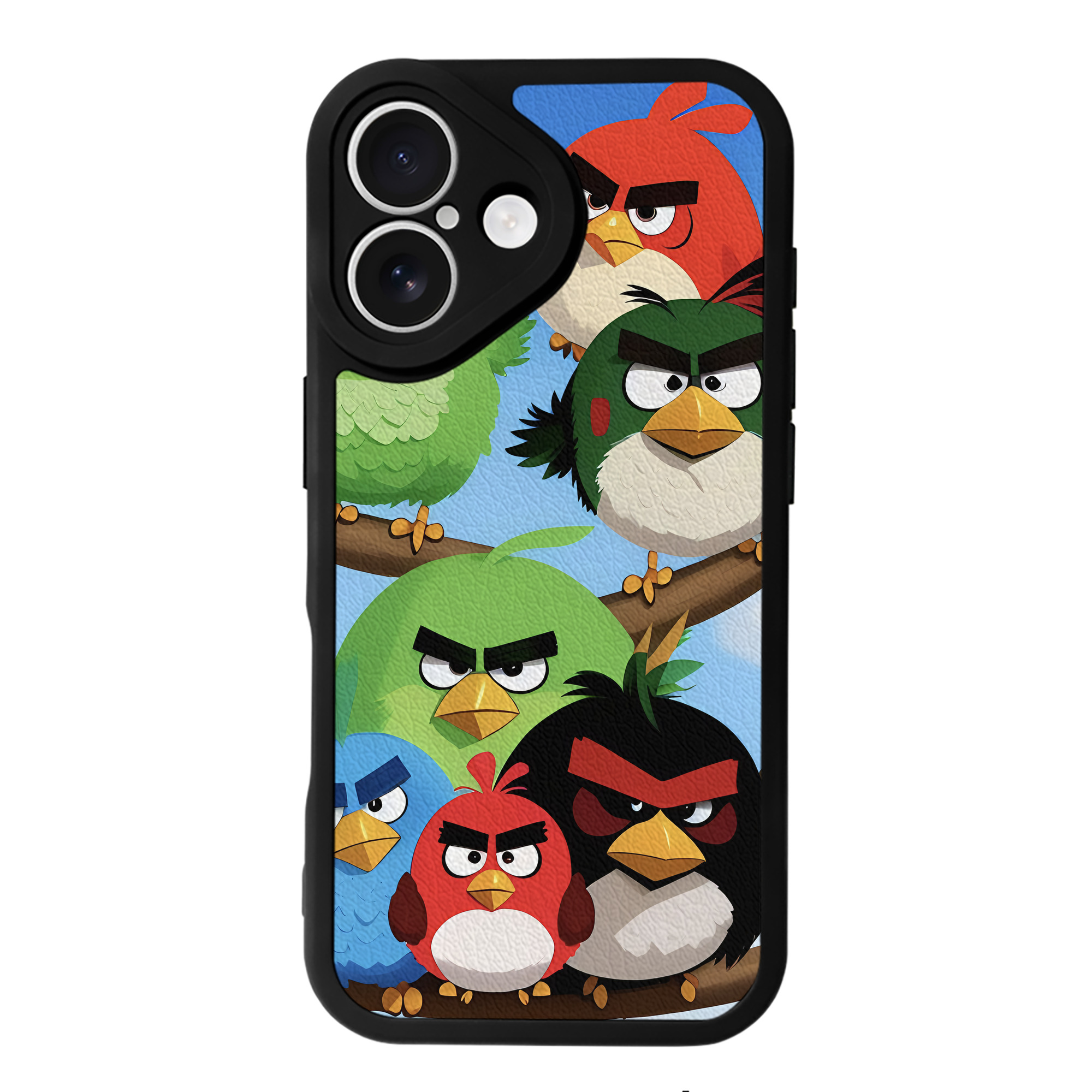 （画像用） Angry Birds アングリーバード 【iPhone 16シリーズ対応】シリコンスマホケース（レザー調） 材質：シリコン